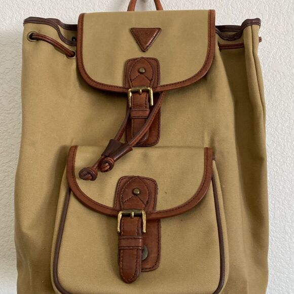 VINTAGE GUESS Canvas with Leather Trim Backpack - Picture 4 of 16